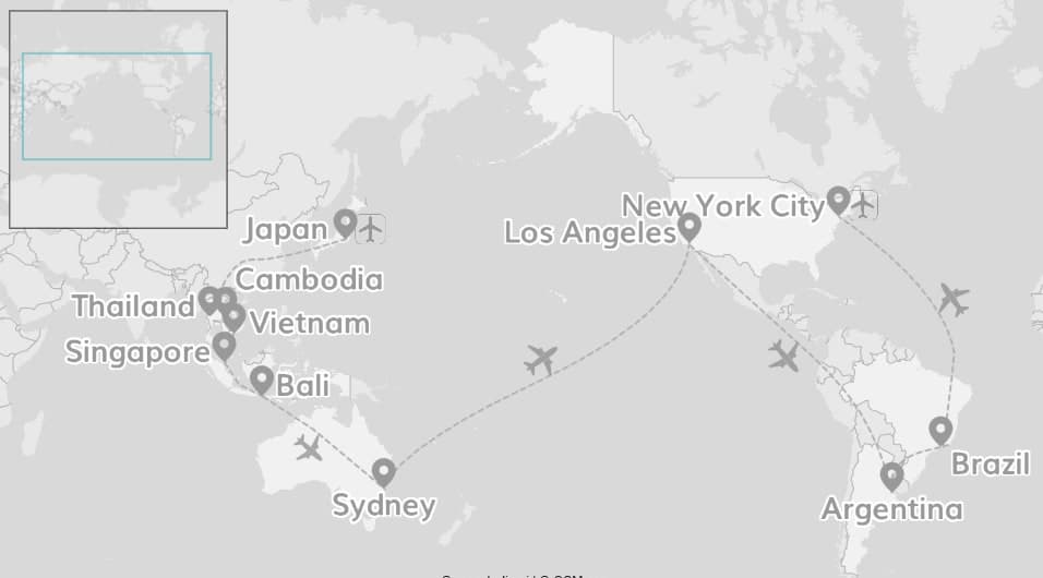 Around the world: Ten countries and four continents